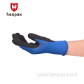 Hespax Waterproof Sandy Nitrile Dipped Safety Work Gloves